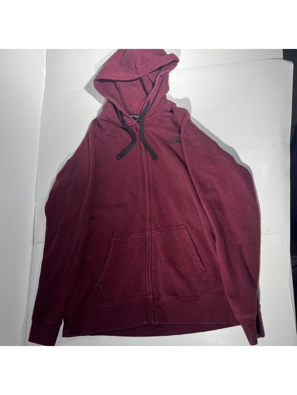 The North Face Zip Up Hoodie Mens L Burgundy
